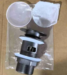 Донний клапан для раковини з переливом Zerix BV-09 GRAY 1 1/4" автоматичний Click-Clack (Колір графіт) (MY0415) №7