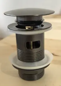 Донний клапан для раковини з переливом Zerix BV-09 GRAY 1 1/4" автоматичний Click-Clack (Колір графіт) (MY0415) №14