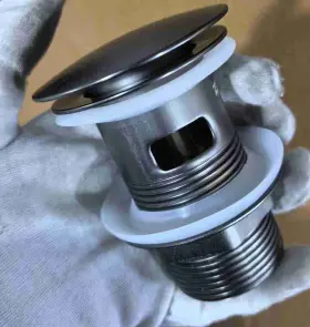 Донний клапан для раковини з переливом Zerix BV-09 GRAY 1 1/4" автоматичний Click-Clack (Колір графіт) (MY0415) №15