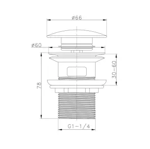 Донний клапан для раковини з переливом Zerix BV-09 1 1/4" автоматичний Click-Clack (Колір хром) (MY0414) №12