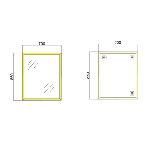 Дзеркало настінне Zerix FONTE MRZ09-60x85-Reverse GOLD прямокутне в золотій рамі (ZX6211) №4