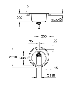 Композитна мийка для кухні Grohe K200 (31656AP0) №5