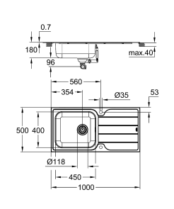 Мийка для кухні із нержавіючої сталі Grohe K500 (31563SD1) №4
