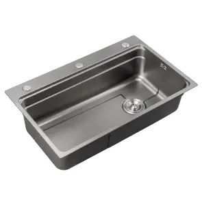 Мийка з нержавіючої сталі Mixxus MS7546-Set-01 Micro Decor Graphite (3.0/0.8) комплект (графіт) (MI8390) №1