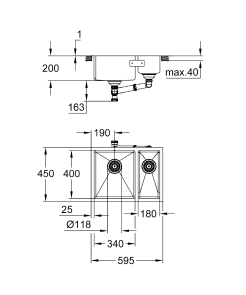 Мийка для кухні із нержавіючої сталі Grohe K700U (31577SD1) №4