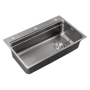 Мийка з нержавіючої сталі Mixxus MS6846-Set-01 Micro Decor Graphite (3.0/0.8) комплект (графіт) (MI8388) №1