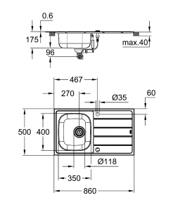 Мийка для кухні із нержавіючої сталі Grohe K200 (31552SD1) №4