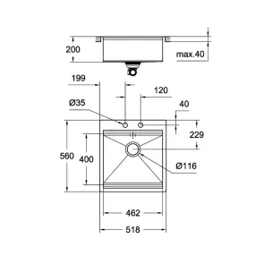Кухонная мойка K800 (50 cm) Grohe EX-2 Sink (31583SD0) №2