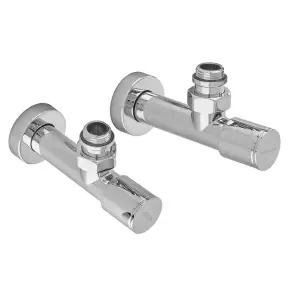 Комплект кранів для рушникосушки кутовий Koer KR.SET.533 - M1/2''xM1/2'' подовжений, хромований (KR5842) №2