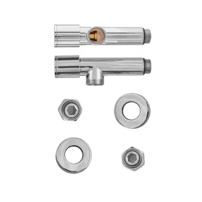 Комплект кранів для рушникосушки кутовий Koer KR.SET.533 - M1/2''xM1/2'' подовжений, хромований (KR5842) №3