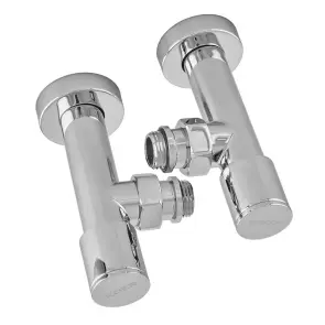 Комплект кранів для рушникосушки кутовий Koer KR.SET.533 - M1/2''xM1/2'' подовжений, хромований (KR5842) №5