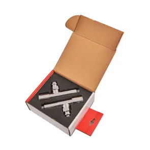 Комплект кранів для рушникосушки кутовий Koer KR.SET.533 - M1/2''xM1/2'' подовжений, хромований (KR5842) №6