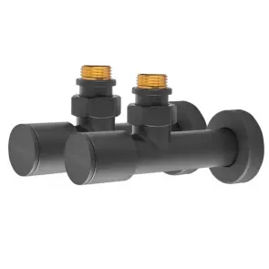 Комплект кранів для рушникосушки кутовий Koer KR.SET.535 BLACK - M1/2''xM1/2'' подовжений (KR5844) №1