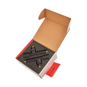Комплект кранів для рушникосушки кутовий Koer KR.SET.535 BLACK - M1/2''xM1/2'' подовжений (KR5844) №4
