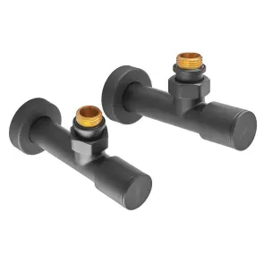 Комплект кранів для рушникосушки кутовий Koer KR.SET.535 BLACK - M1/2''xM1/2'' подовжений (KR5844) №5