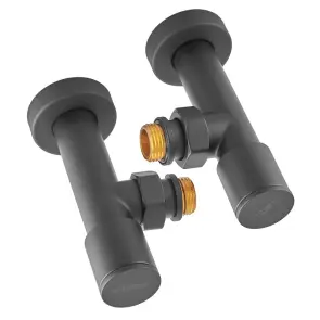 Комплект кранів для рушникосушки кутовий Koer KR.SET.535 BLACK - M1/2''xM1/2'' подовжений (KR5844) №6