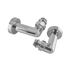 Комплект кранов для полотенцесушителя угловой Koer KR.SET.550 - M1/2''xM1/2'' запорный, хромированный (KR5840) №2