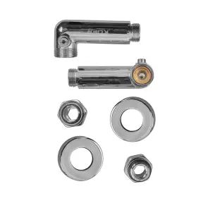 Комплект кранов для полотенцесушителя угловой Koer KR.SET.550 - M1/2''xM1/2'' запорный, хромированный (KR5840) №4