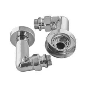 Комплект кранов для полотенцесушителя угловой Koer KR.SET.550 - M1/2''xM1/2'' запорный, хромированный (KR5840) №5