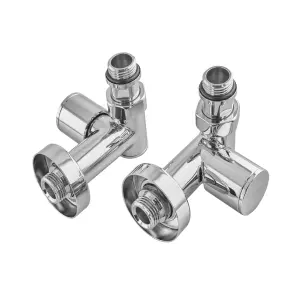 Комплект кранів для рушникосушки кутовий Koer KR.SET.551 - M1/2''xM1/2'' під ТЕН хромований (KR5841) №3