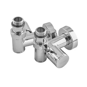 Комплект кранів для рушникосушки кутовий Koer KR.SET.551 - M1/2''xM1/2'' під ТЕН хромований (KR5841) №5