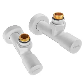 Комплект кранів для рушникосушки кутовий Koer KR.SET.534 WHITE - M1/2''xM1/2'' подовжений (KR5843) №2