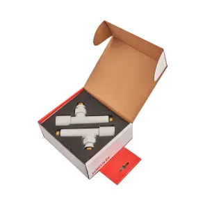 Комплект кранів для рушникосушки кутовий Koer KR.SET.534 WHITE - M1/2''xM1/2'' подовжений (KR5843) №3
