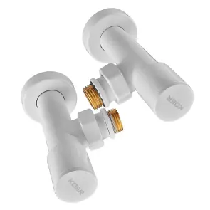 Комплект кранів для рушникосушки кутовий Koer KR.SET.534 WHITE - M1/2''xM1/2'' подовжений (KR5843) №6
