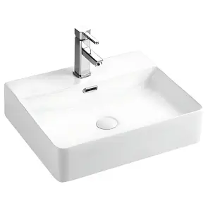 Раковина подвесная-накладная Mixxus Premium QUADRO-0203 500x420x130mm (отверстие под смеситель, перелив) (MP6718) №1