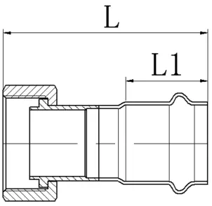 Перехідник з накидною гайкою Koer KQ.A3512NF Press-Inox AISI 304 35x1 1/4" (KR6344) №2