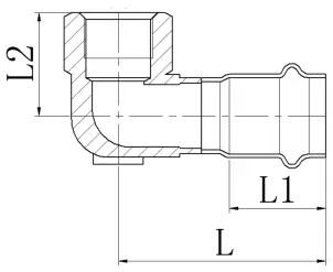 Коліно 90° ВР Koer KQ.L3512F Press-Inox AISI 304 35x1 1/4" (KR6413) №2