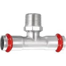 Трійник дворозтрубний ЗР Koer KQ.T2806M Press-Inox AISI 304 28x1/2"x28 (KR6387)