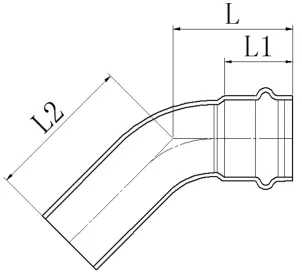 Колено 45° однораструбное ВЗ Koer KQ.B15 Press-Inox AISI 304 15x15 (KR6425) №2