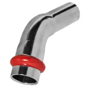 Коліно 45° однорозтрубне ВЗ Koer KQ.B22 Press-Inox AISI 304 22x22 (KR6427) №1