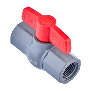 Кран шаровой Plamix PVF-1/2" FF PVC (PM0625) №1