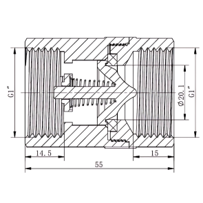 Клапан обратный конусный Koer KR.176-25.WN - 1" (KR5780) №2