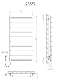 Полотенцесушитель KOSSER Трапеция 1200х600/10 EL рег. №5