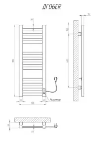 Полотенцесушитель KOSSER Герда 800х300 ER тайм. черная №4