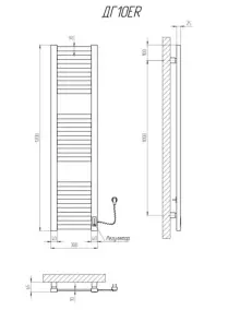 Полотенцесушитель KOSSER Герда 1200х300 ER тайм. черный №4