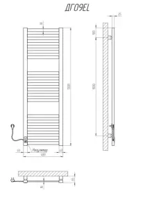 Сушарка для рушників KOSSER Герда 1200х400/18 EL тайм. білий №4