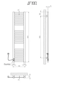 Полотенцесушитель KOSSER Герда 1200х300 EL тайм. белый №4