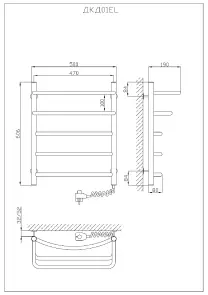 Рушникосушарка KOSSER Каскад Дуга 600х500/5 ER рег. №3