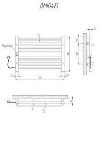 Полотенцесушитель KOSSER Мира 500х700/10 EL тайм. черный №4