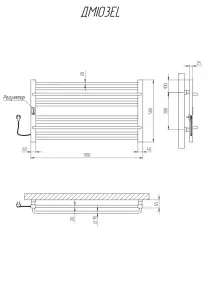 Полотенцесушитель KOSSER Мира 500х900/10 EL тайм. черный №4
