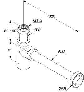 Сифон бутылочный G11/4*32 мм. №2