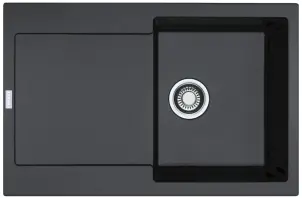 Мийка кухонна Franke Centro, Фраграніт, прямокутник, з крилом, 780х500х200мм, чаша - 1, врізна, CNG 611-78 XL, чорний матовий №1