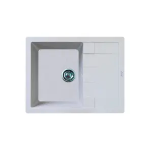 Мойка кухонная Adamant Anila, искусственный камень, прямоуголь., с крылом, 645х495х200мм, чаша - 1, врезная, Old stone №2