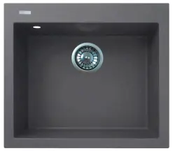 Мойка кухонная Adamant Univer, искусственный камень, квадрат, без крыла, 560х500х200мм, чаша – 1, врезная, серый
