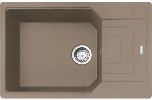 Мийка кухонна Franke Urban, Фраграніт, прямокутник, з крилом, 780х500х220мм, чаша - 1, врізна, оборотна, коландер в комплекті, UBG 611-78 XL, миндаль №1