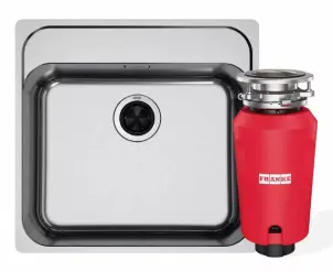 Комплект - мийка SRX 210-50 TL нерж. сталь поліров., 127.0703.299 і подрібнювач харч. відходів SLIM 50, 134.0715.098, вкл. Сифон №2